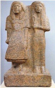 Statue of Hori & Nofret-irj, Louvre A68.