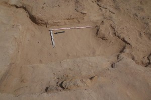 Upper part of the shaft of newly discovered tomb 26.